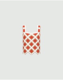 Emme - White Crochet Knit Tank