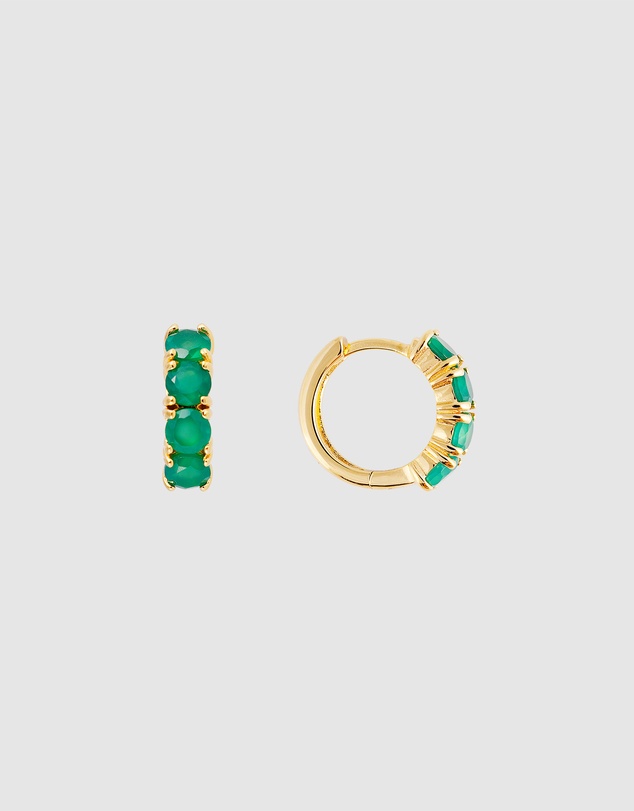 FAIRLEY - Green Agate Midi Hoops