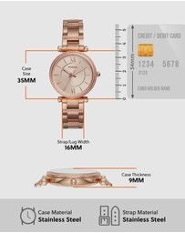 Fossil - Carlie Rose Gold-Tone Analogue Watch