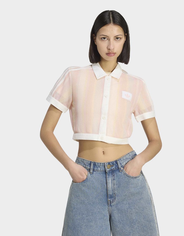 adidas Originals - ADIDAS ORIGINALS SUMMER GLOW STRIPED CROPPED POLO Womens