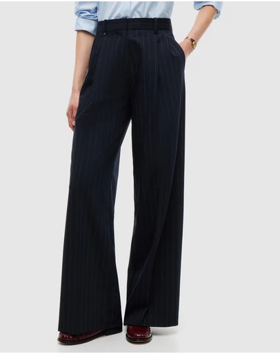 Tommy Hilfiger - Pleated Twill Wide Leg Trousers