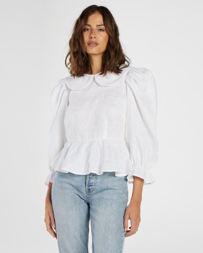 Collared Puff Sleeve Blouse