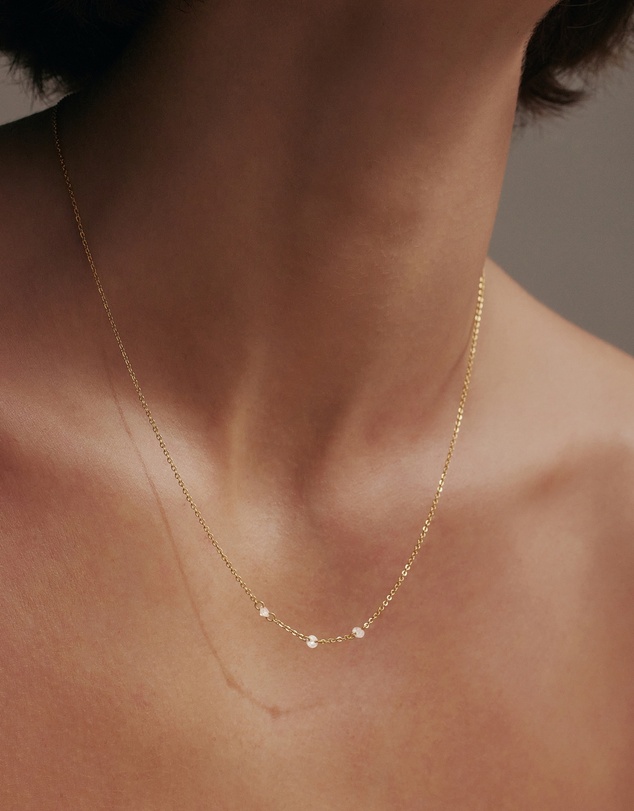 SAINT VALENTINE - Floating Stone Necklace - Gold