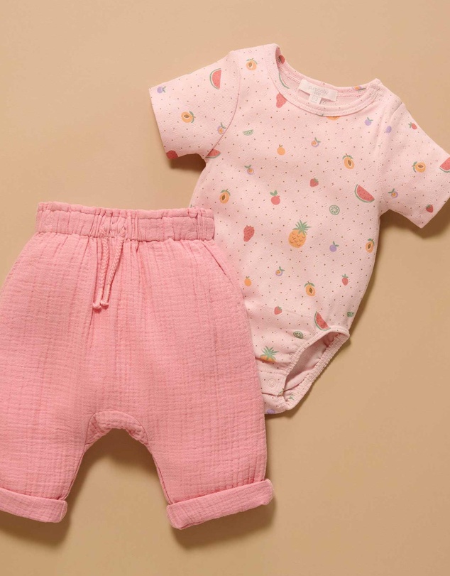 Purebaby - Pointelle Bodysuit -Kids-Babies