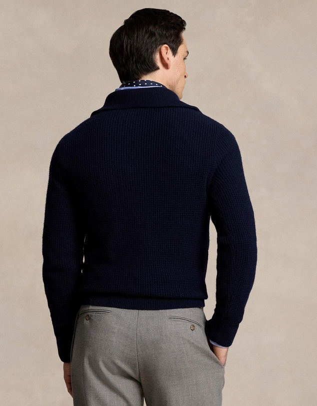 Polo Ralph Lauren - Waffle Wool-Cotton Quarter-Zip Sweater