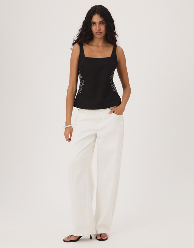 Atmos&Here - Flora Cotton Top With Embroidery