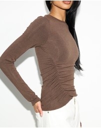 Dazie - Quinn Ruched Long Sleeve Top