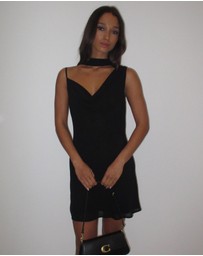 Dazie - Romeo Chiffon Neck Scarf Mini Dress