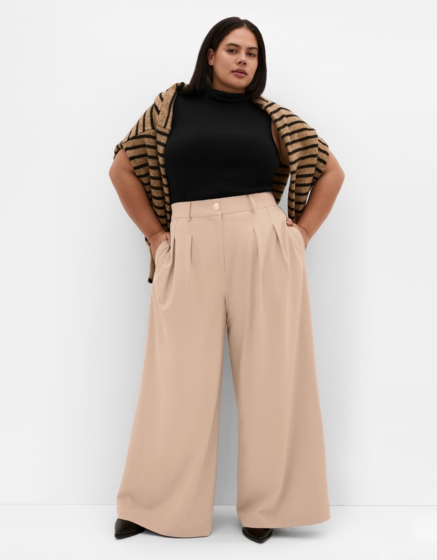 City Chic - Plus sizeAbbigail Wide Leg Pant - taupe