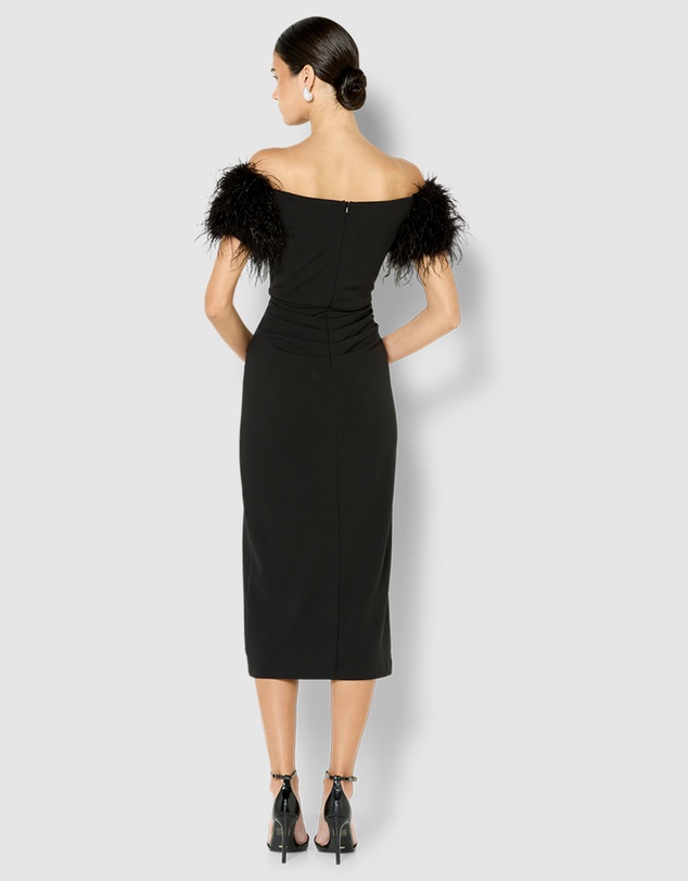 Montique - Enora Feather Trim Cocktail Dress