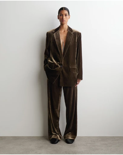 COS - Velvet Elasticated Straight-Leg Trousers