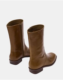Steve Madden - Bretton Olive Leather Boots