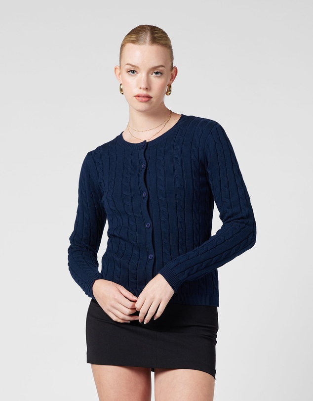 MVN - Cable Crew Neck Cardigan