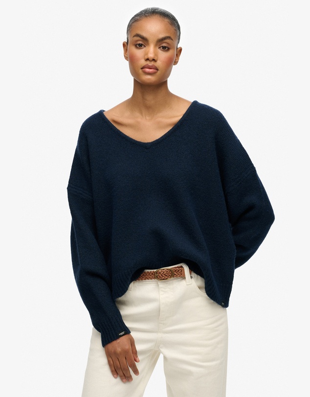 Superdry - Brushed Oversized V Neck Jumper