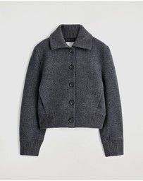 COS - Ribbed-Collar Boiled Merino Wool Jacket