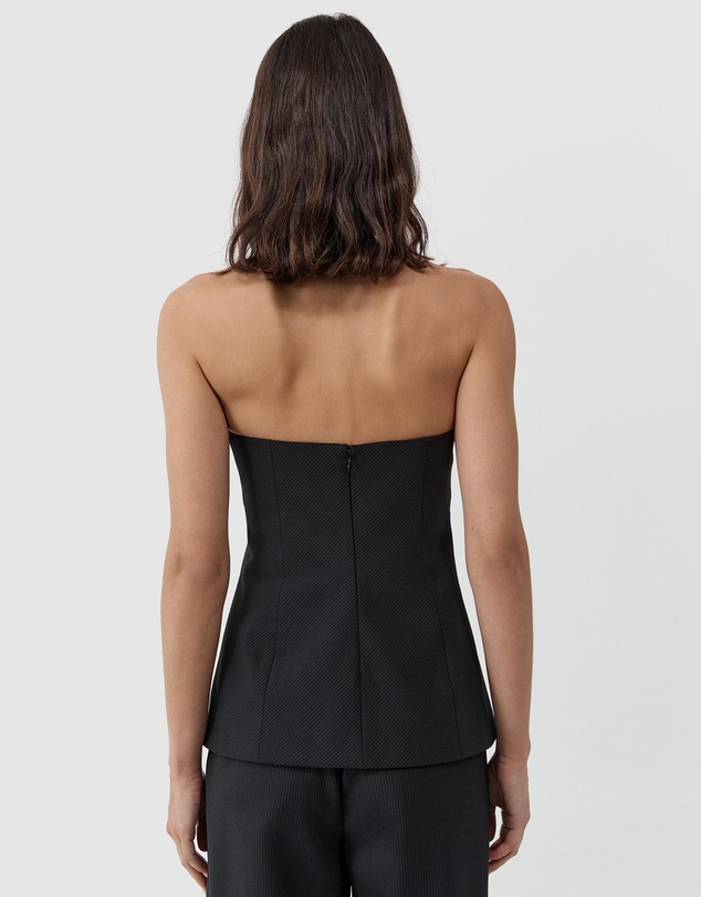 St. Agni - Wool Pinstripe Strapless Bodice