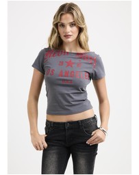 Neon Hart - Jail Stripe Slash Neck Top