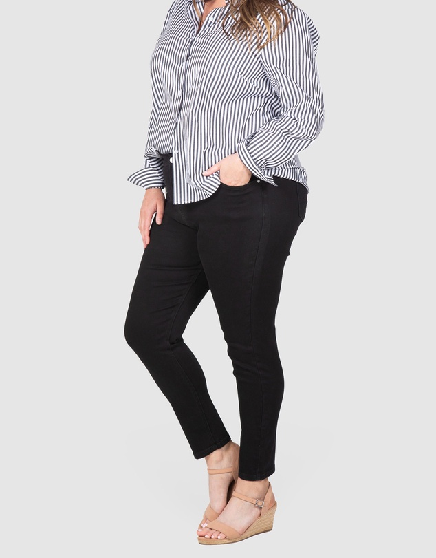 Love Your Wardrobe - Lexi Overdyed Black Denim Jeans