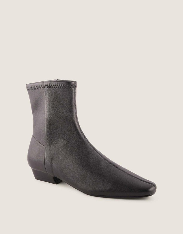 Shelly Shen - Carmen Heel Ankle Boots Black Leather