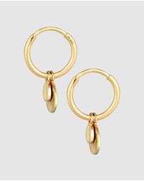 Elli Jewelry - Earrings Ladies Creoles Plate Vintage Trend Blogger in 925 Sterling Silver Gold Plated