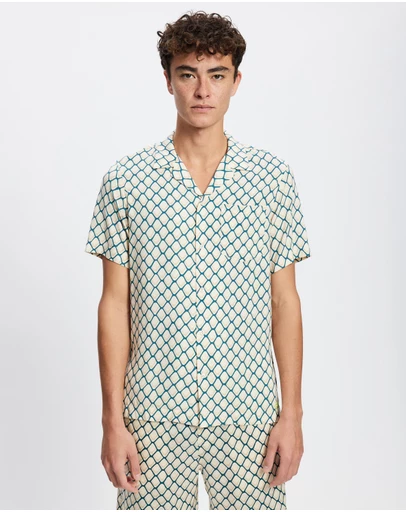 Scotch & Soda - Regular Fit Short Sleeve AOP Viscose Shirt