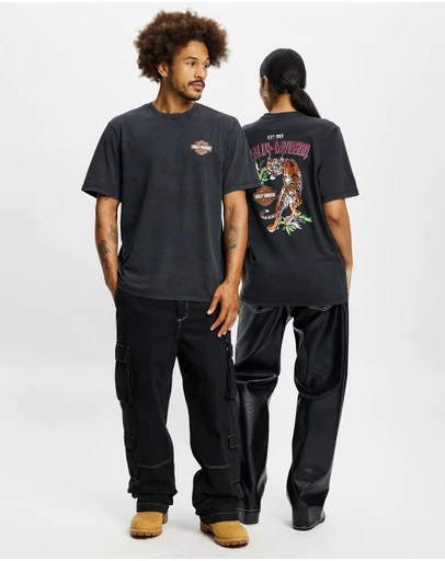 Harley-Davidson - SS VJ FB Tiger Print Tee - ICONIC EXCLUSIVE