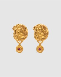 Haze & Glory - ICONIC EXCLUSIVE - Earrings Ruby Red Jamilla in 925 Sterling Silver Gold Plated
