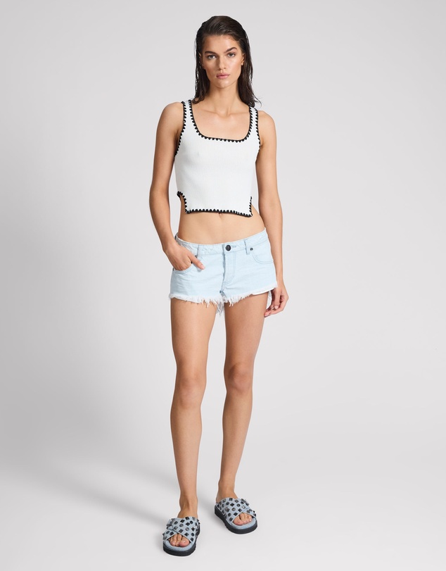 ONE TEASPOON - Bonitas Low Waist Denim Shorts - Xanthe Light Blue