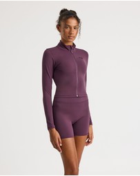 Upstate - Butter Cropped Zip Through - Perfectly Plum