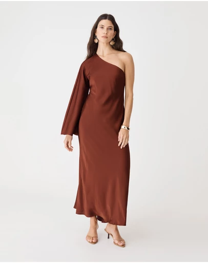 Forcast - Cleo One Shoulder Satin Dress