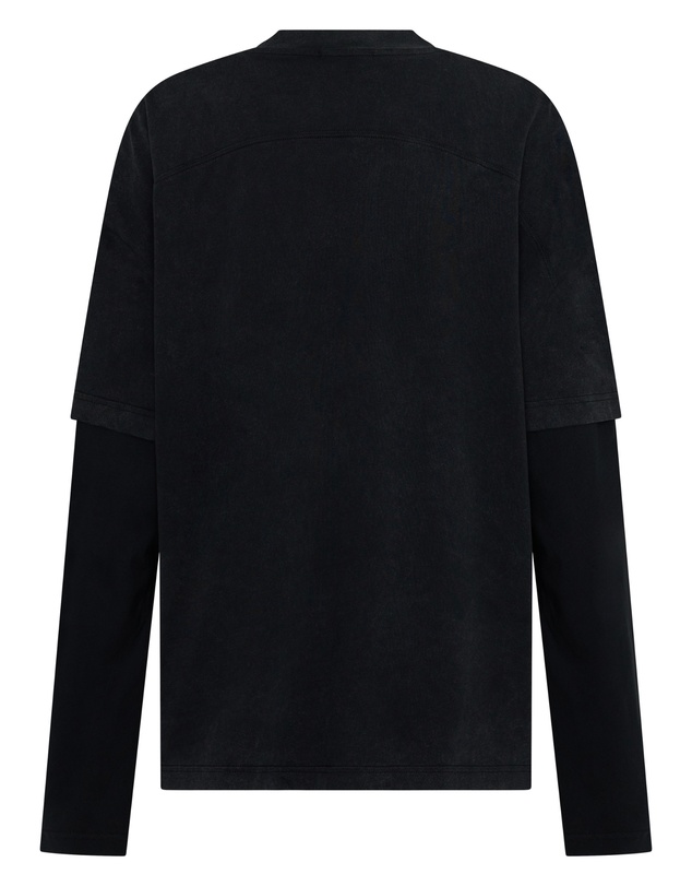 SSAINT - Round One Layered Tee - Vintage Washed Black