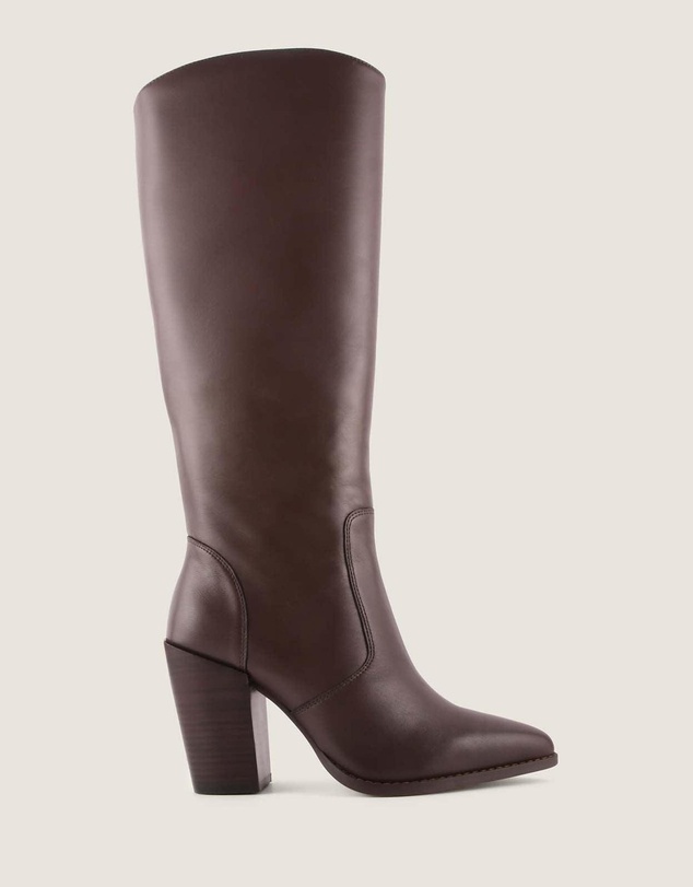 Shelly Shen - RORY HEEL LONG BOOTS BROWN LEATHER