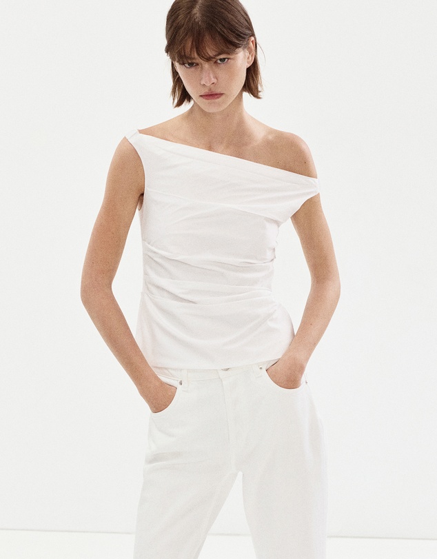 M.N.G - Draped Cotton Top