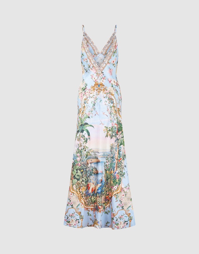 Camilla - V-Neck Full Length Bias Slip Dress