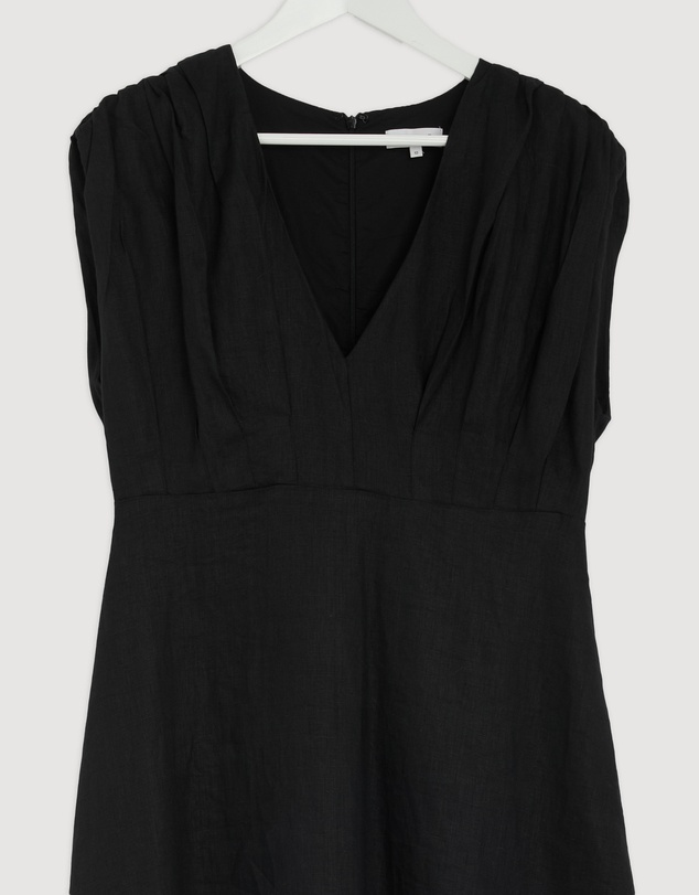 Revibe - Repaired AERE Rhae V Neck Midi Dress - AU 12