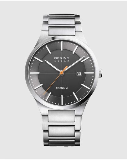 Bering - Solar 39mm Grey Titanium Watch