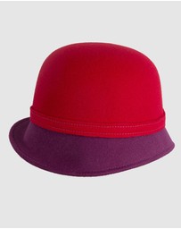 Max Alexander - Winter Felt Red/Wine Cloche Hat