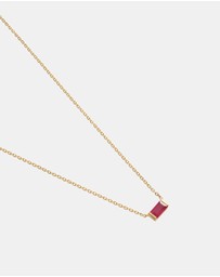 Kirstin Ash - Baguette Birthstone Necklace July Ruby