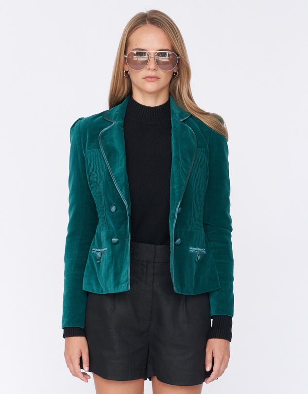 Amelius - Margaret Velvet Pintuck Blazer