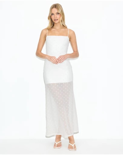 Dazie - Marlo Polka Mesh Midi Dress