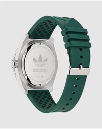 adidas Originals - Discoverer One Steel 44mm Green Silicone Watch