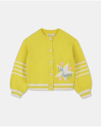 Billieblush - Star Motif Striped Sleeve Knitted Cardigan - Kids-Teens