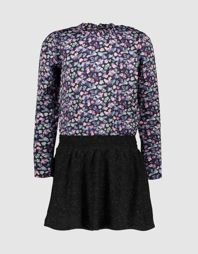 B.Nosy - Long Sleeve Floral Dress with Glitter Skirt - Kids-Teens