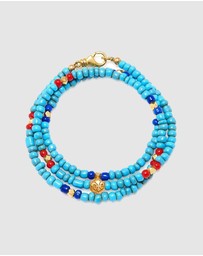 Nialaya Jewellery - Men's Mykonos Collection - Multi Stone Bead Bracelet