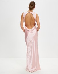 Third Form - Satin Bias Cowl Back Maxi Dress