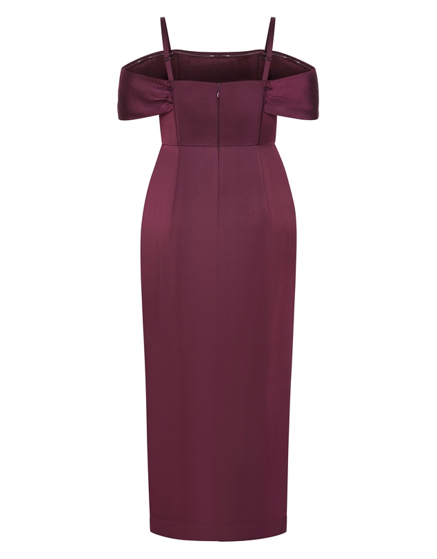 City Chic - Plus size Forbidden Love Maxi Dress - mulberry