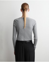COS - Ribbed Jersey Long-Sleeved Top