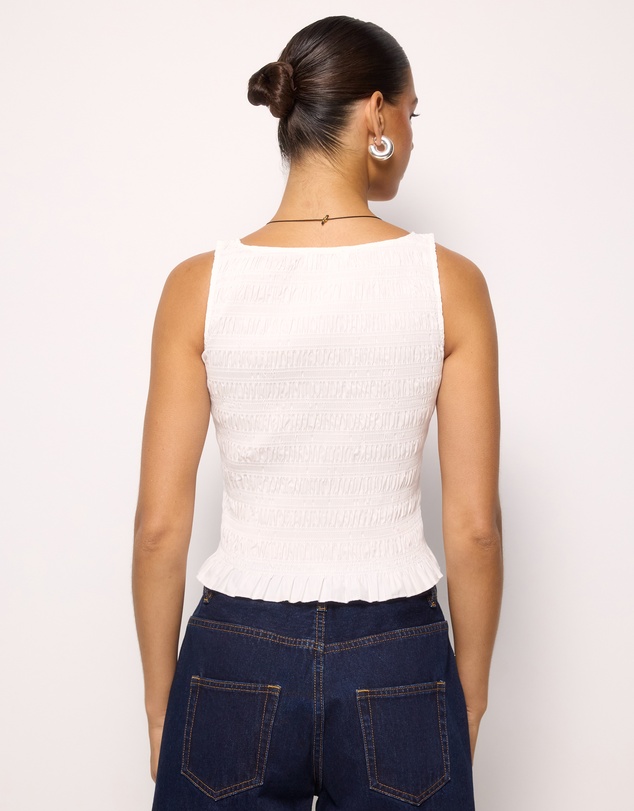 AERE - Callie Cotton Shirred Top