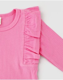 WITH LOVE FOR KIDS - Shimmy Wide Ribbed Long Sleeve Top - Kids