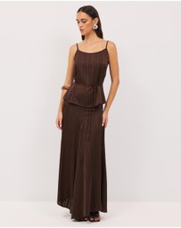 Calli - Sayer Satin Boat Neck Top